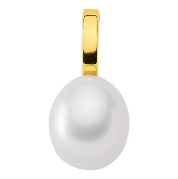 Einhänger Süßwasserperle oval 10,2x8,7mm 14Kt 585 GOLD