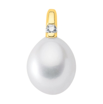 Anhänger Süßwasserperle mit Brillant 0,03ct 14Kt GOLD