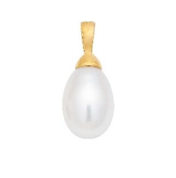 Anhänger Süßwasserperle oval 12,9x8,1mm 8Kt 333 GOLD