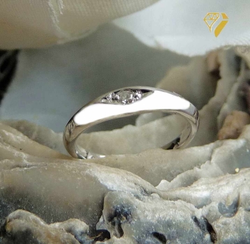 Anhänger Taufring mit Diamant 14Kt 585 WEISSGOLD