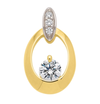 Anhänger oval 14,5mm mit Zirkonia 8Kt 333 GOLD