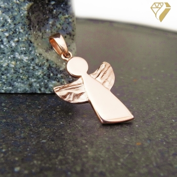 Preview: Anhänger Engel gehämmert rosé Silber 925