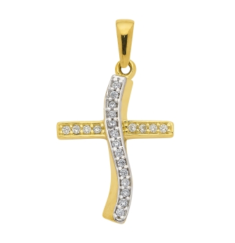 Anhänger Kreuz Zirkonia 15x19mm 8Kt 333 GOLD