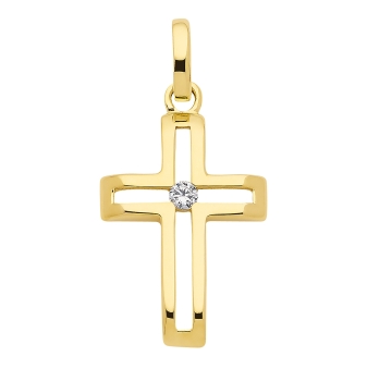 Anhänger Kreuz Zirkonia 12x17mm 8Kt 333 GOLD