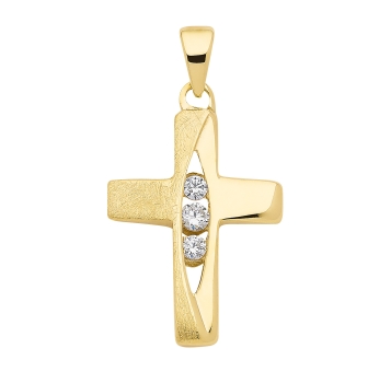 Anhänger Kreuz Zirkonia 12x16mm 8Kt 333 GOLD
