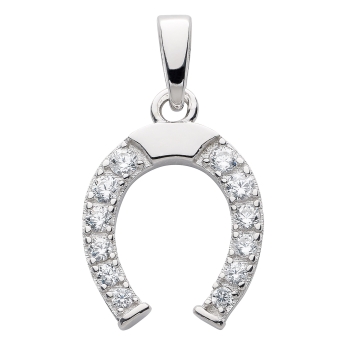 Anhänger 12,4x11mm  Hufeisen Zirkonia glänzend Silber 925