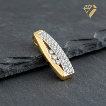 Preview: Anhänger 17mm Zirkonia 8Kt 333 GOLD