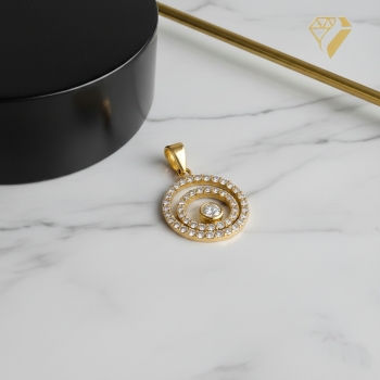 Preview: Anhänger rund 14mm Zirkonias 8Kt 333 GOLD