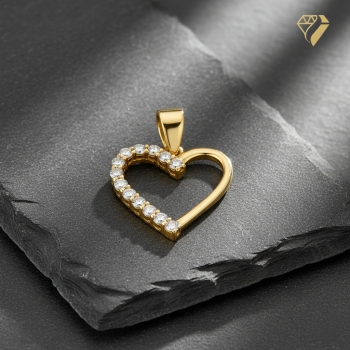 Preview: Anhänger Herz 13mm mit Zirkonia 8Kt 333 GOLD