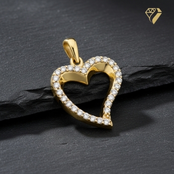 Preview: Anhänger Herz 15mm mit Zirkonia 8Kt 333 GOLD