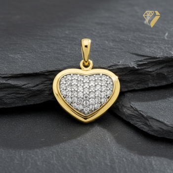 Preview: Anhänger Herz 14x12mm mit Zirkonia 8Kt 333 GOLD
