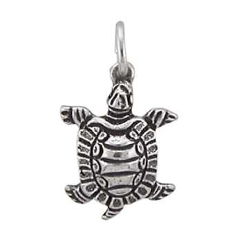 Anhänger 16,8x14,1mm Schildkröte  925 Silber oxidiert