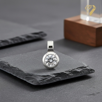 Preview: Anhänger 7,5mm Zirkonia 8Kt 333 WEISSGOLD