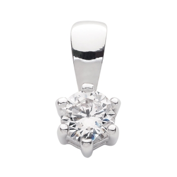 Anhänger rund 3,5mm Zirkonia Krappenfassung 925 Silber