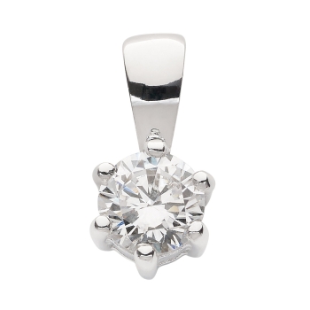 Anhänger rund 4,5mm Zirkonia Krappenfassung 925 Silber