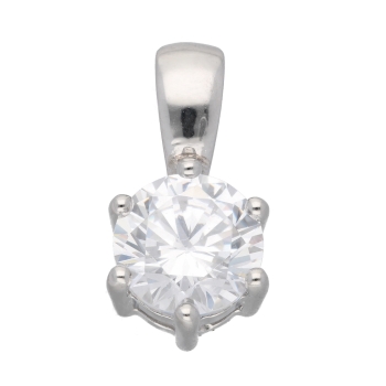 Anhänger rund 7mm Zirkonia Krappenfassung 925 Silber