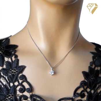 Preview: Anhänger rund 7mm Zirkonia Krappenfassung 925 Silber