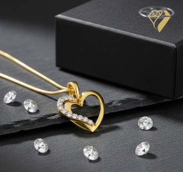 Preview: Anhänger Herz 13x13mm Zirkonia 333 GOLD