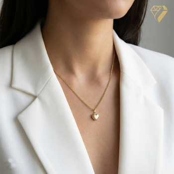 Preview: Herz Anhänger 12mm mattiert 333er Gold