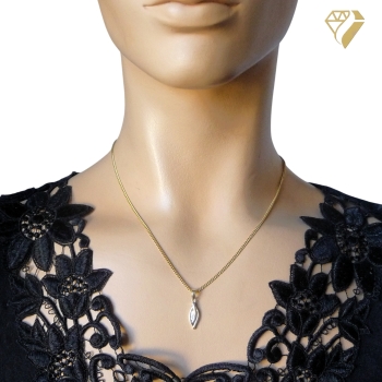 Preview: Anhänger bicolor 19mm Zirkonia 8Kt 333 GOLD