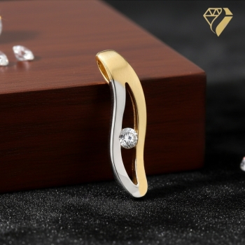 Preview: Anhänger 18mm Zirkonia 8Kt 333 GOLD