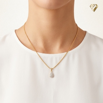 Preview: Anhänger Tropfen 10mm Zirkonia 14Kt 585 GOLD