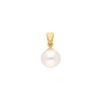 Anhänger 7,5mm Süßwasserperle rund 14Kt 585 GOLD