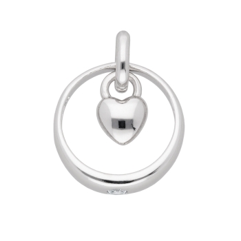 Anhänger Taufring 11,6mm Zirkonia Herz 925 Silber
