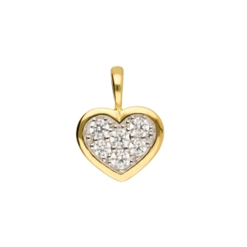 Kleiner Anhänger Herz 9x12mm Zirkonia 585 GOLD