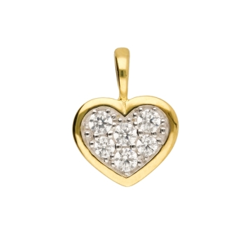 Kleiner Anhänger Herz 9x12mm Zirkonia 333 GOLD