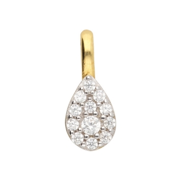 Anhänger Tropfen 12x5mm Zirkonia 8Kt 333 GOLD