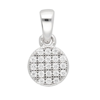 Anhänger rund 7,3mm Zirkonias 925 Silber
