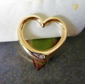 Preview: Anhänger Herz  Swingheart 16x13mm mit Diamant 0,005ct 8Kt 333 GOLD