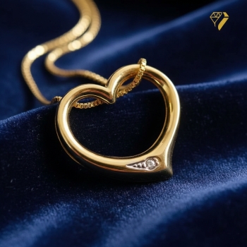 Preview: Anhänger Herz  Swingheart 16x13mm mit Diamant 0,005ct 8Kt 333 GOLD