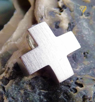 Anhänger Kreuz mattiert 12x12mm Silber 925