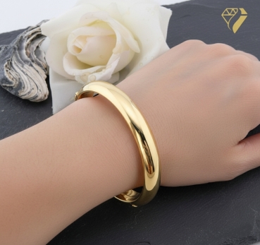 Preview: Armreif gewölbt 12mm 14Kt 585 Gold