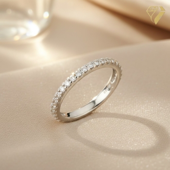 Preview: Ring Memoire 2,3mm Zirkonia 925 Silber Gr.58