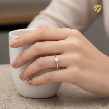 Ring Besatzmaß 4,8mm mit Diamant 0,06ct 585 WEISSGOLD