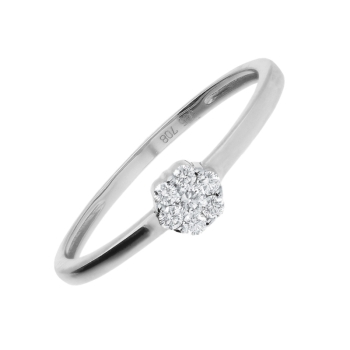 Ring 4,5mm Besatzmaß mit Diamanten 0,13ct 585 WEISSGOLD