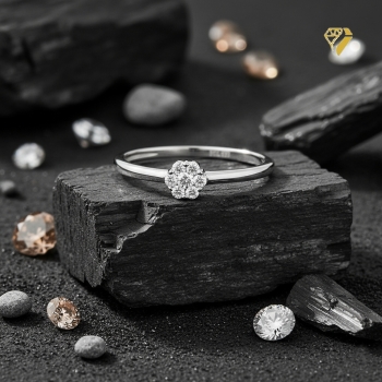 Ring 4,5mm Besatzmaß mit Diamanten 0,13ct 585 WEISSGOLD