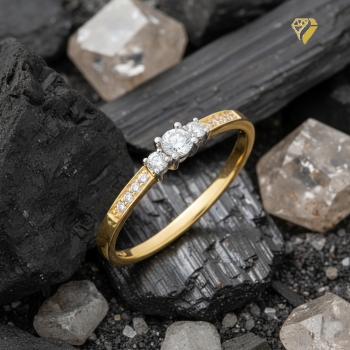 Ring 3,4mm Besatzmaß mit Diamanten 0,19ct 585 GOLD