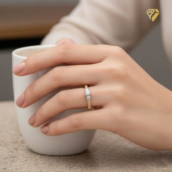 Ring 3,4mm Besatzmaß mit Diamanten 0,19ct 585 GOLD