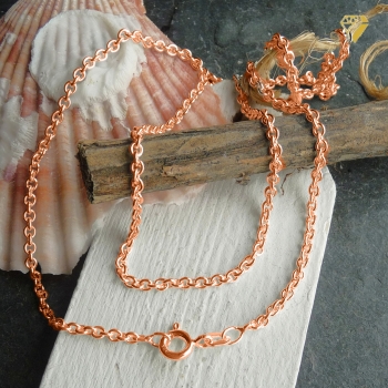 Collier Kette Anker rund 2,3mm Silber rosé vergoldet 42cm