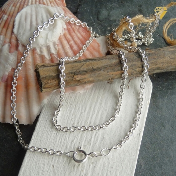Collier Kette Anker rund 2,3mm Silber 50cm