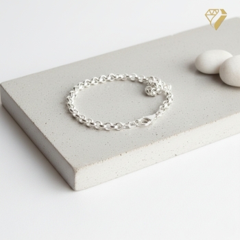 Preview: Armband Ankerkette 5mm rund Erbskette Silber 925 19cm