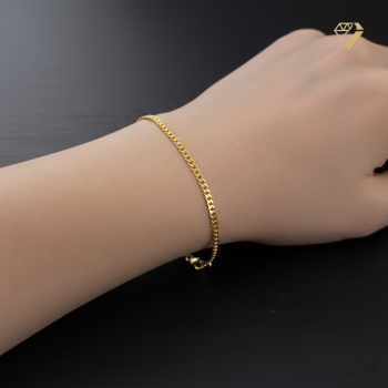 Preview: Armband Panzer 4mm Silber 925 vergoldet 19cm