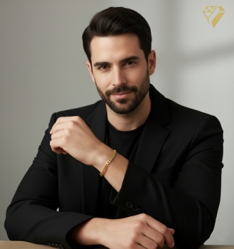 Preview: Armband Kette Panzer flach 6,7mm Silber 925 vergoldet 21cm