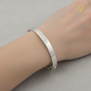 Preview: Armreif eckig oval 8mm 925 Sterling Silber