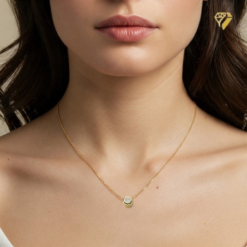 Anhänger 4,9mm rund mit Diamant 0,10ct 14Kt 585 GOLD
