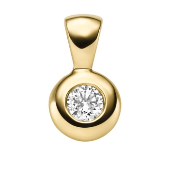Anhänger 7,5mm rund mit Diamant 0,20ct 14Kt 585 GOLD